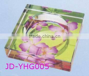 New Design mordern square Rectangle engraved Crystal Ashtray
