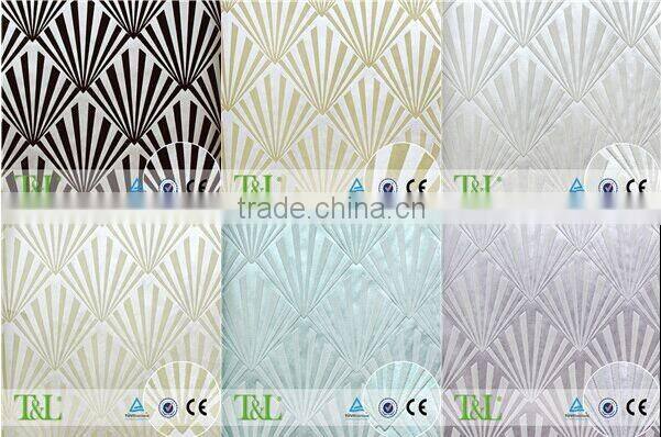 Black flocks natural material wallpaper