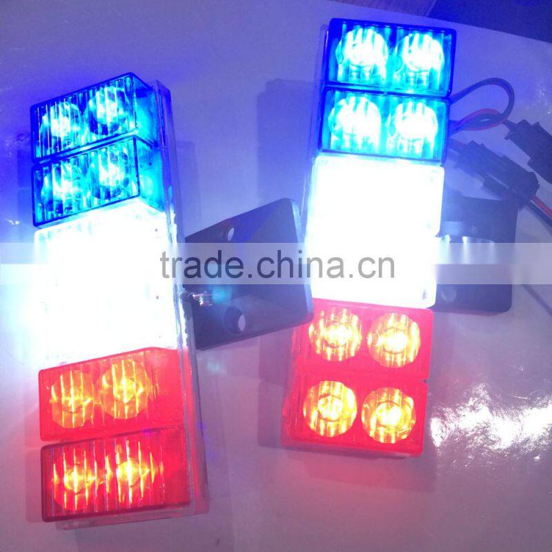 12V 12LEDs DIY Square Motorcycle Flashing Warning Light Emergency Lamp