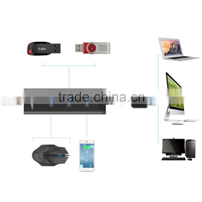 Super Slim USB 3.0 to 1000 Gigabit Ethernet LAN Wired Network Adapter USB 3.0 to RJ45 With 3 Port USB3.0 Hub