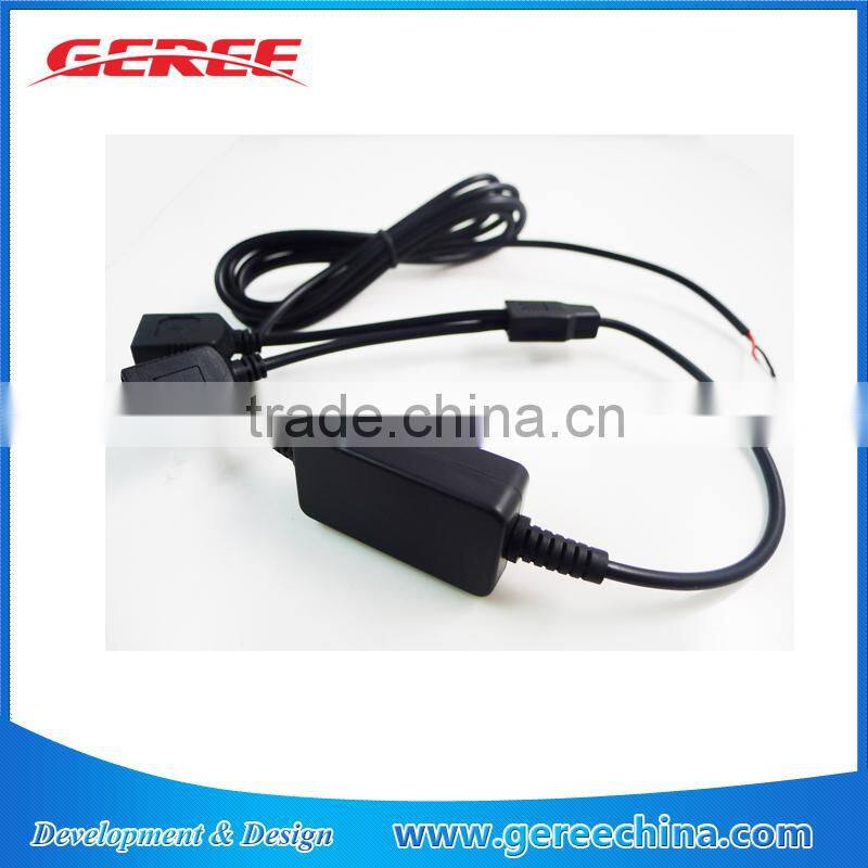 1.5M cable DC Converter Module 6-30V 12V 24V to 5V double female USB OUTPUT