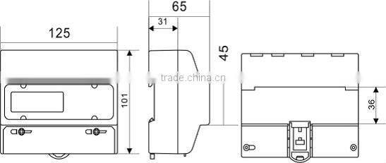 Three phase Din-rail pass through meter