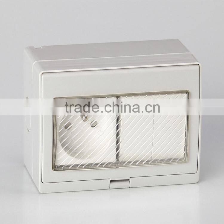 French socket CF-S2S series 16A ABS Waterproof switch socket Wall plug & sokcet IP55 two gang