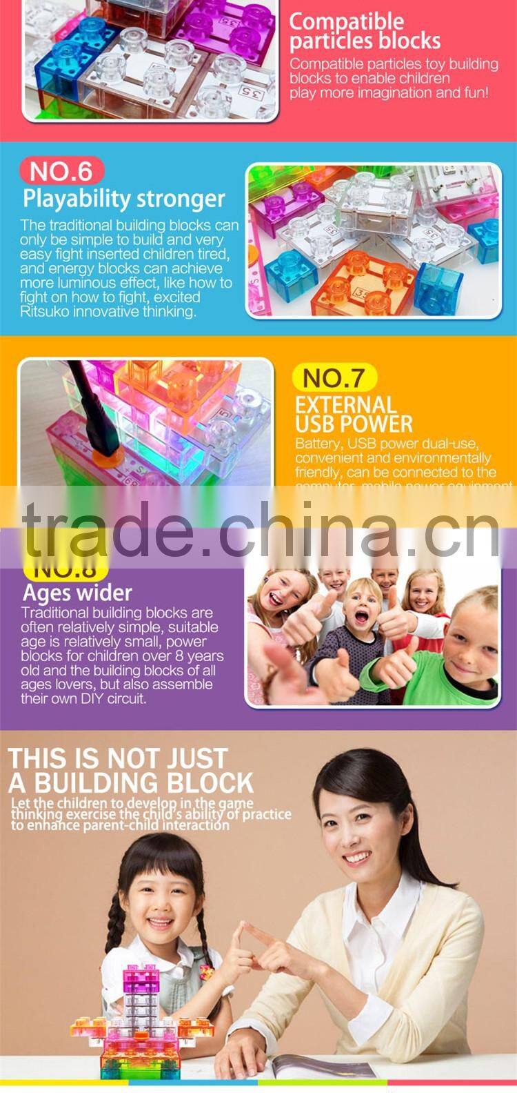 Electronic touch function integrated circuit brains blocks toy