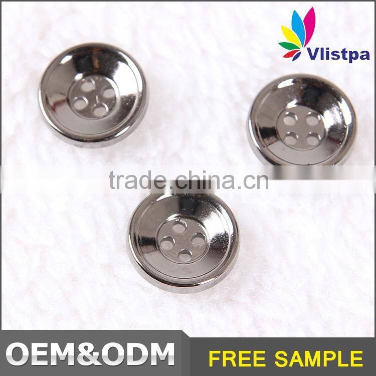 Free sample ! Factory price silver plating simple design Plastic 4 hole button