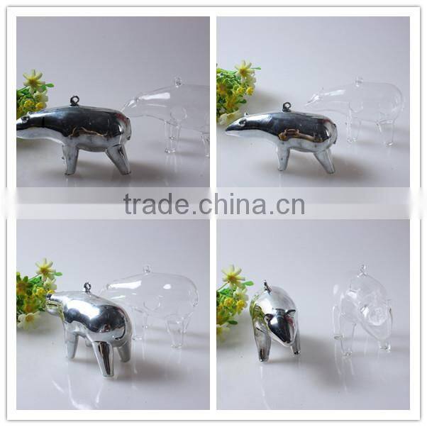 Hot Selling Cheap Animal Shape Tableware Christmas Coated Pyrex Glass Indoor Decoration