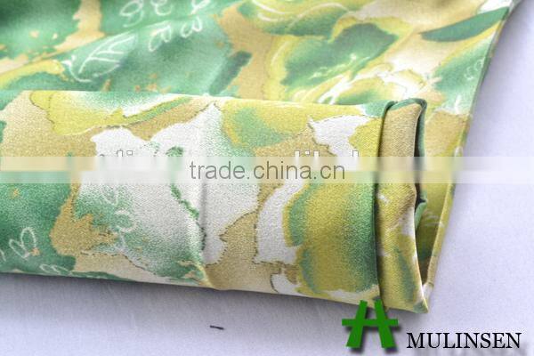 Mulinsen textile printed 50D*75D woven stretch cheap polyester satin fabric