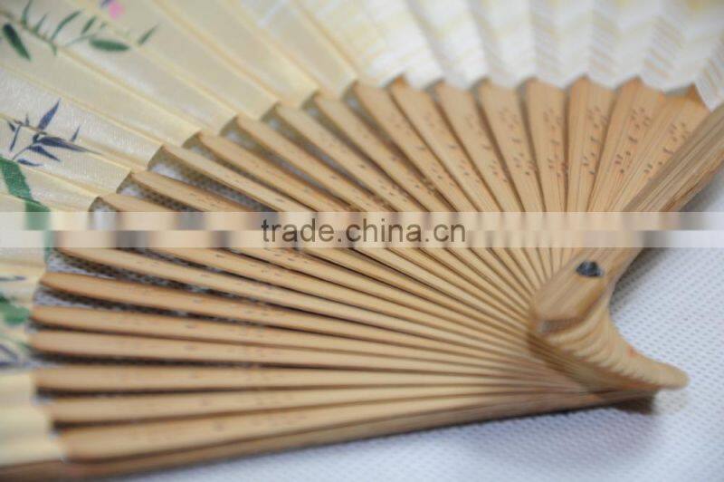 simple and elegant bamboo hand fan with dragonflies, green bamboo fan,customerized folding fan
