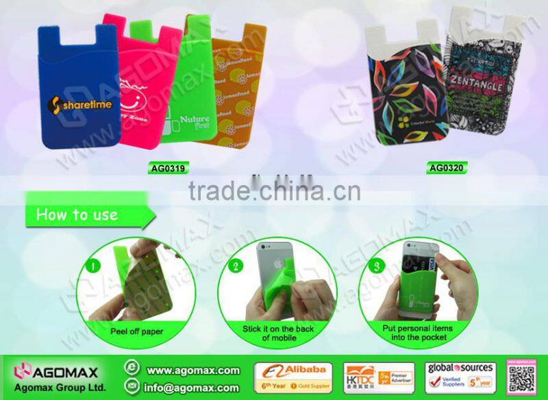 Factory direct sell 3M sticky silicone smart wallet case for iphone 6s