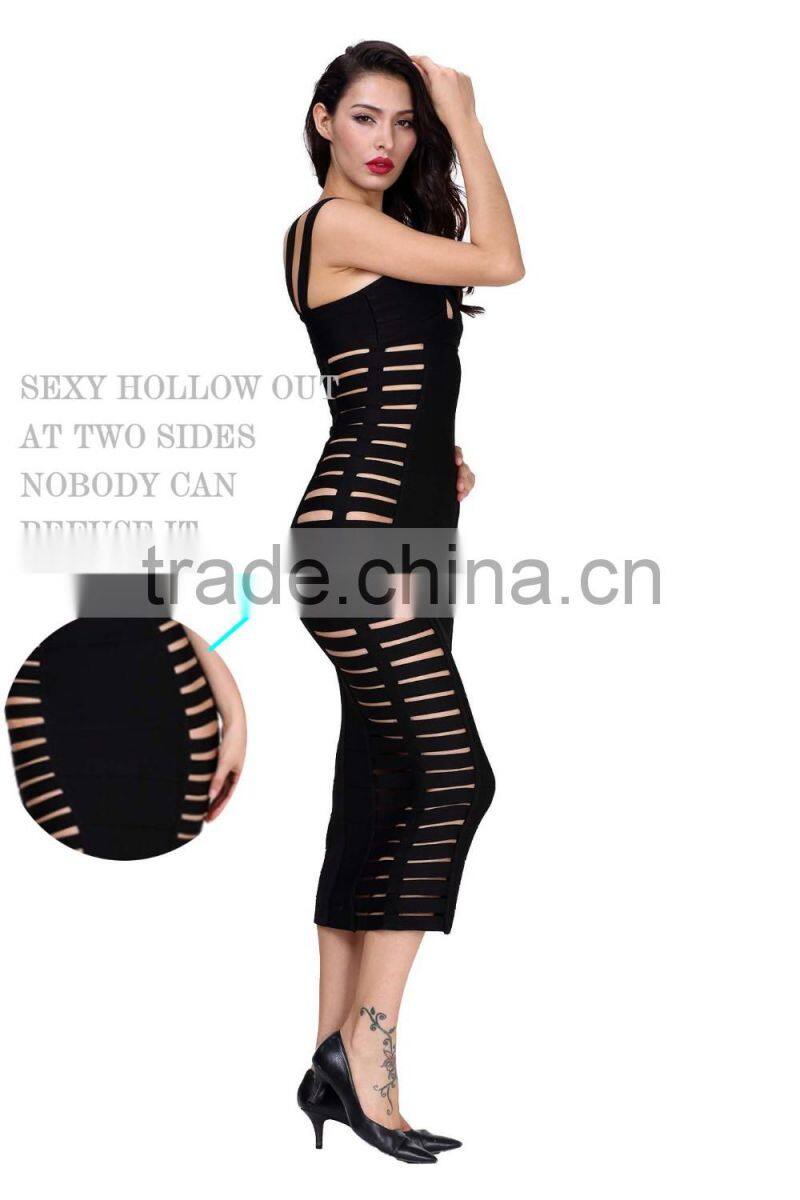 newest most popular sexy strap hollow out bodycon good strect one piece bandage women wear