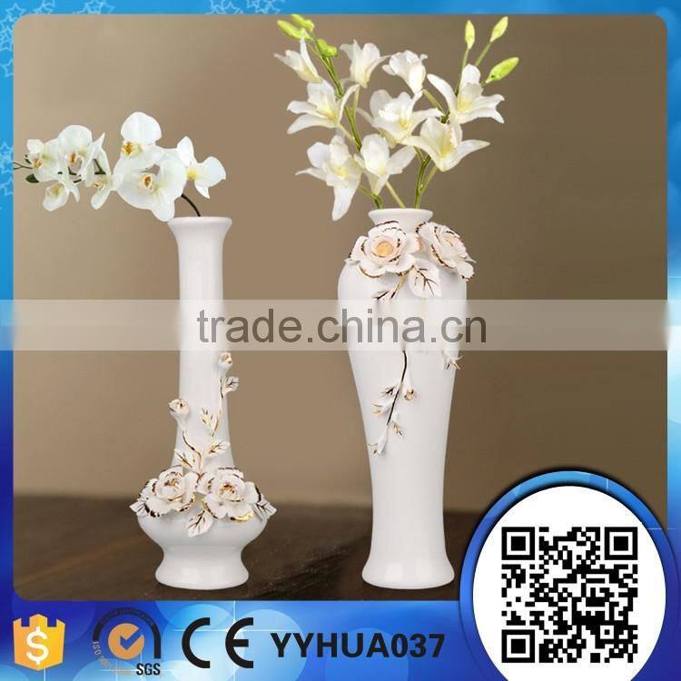 Top Sale Home Or Hotel Use White Elegant Fashionable Resin Decorative Flower Vases