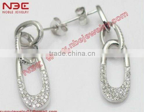 Turkish fashion silver jewelry,hot sale butterfly design rhodium cute 925 silver earrings jewelry for trendy girls and women