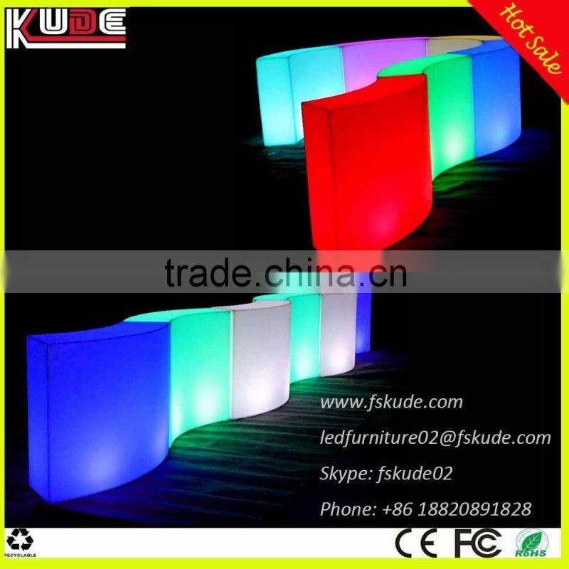 Rechargeable Illuminated Hotel Club Plastic LED lighted Bar Counter