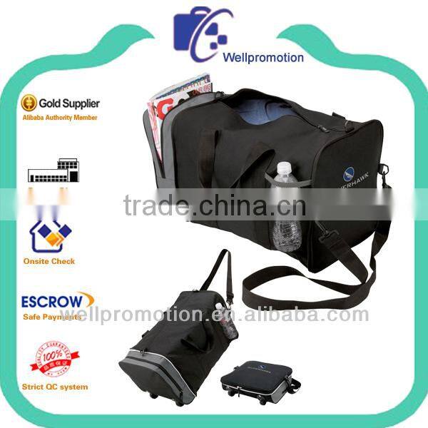 Wellpromotion new design folding travel bag with wheels