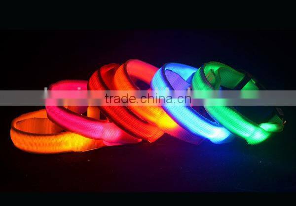 dog products led nylon dog collar, dog collar leather