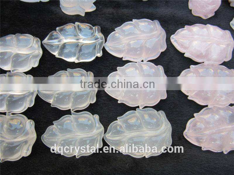 cheap natural multiple quartz leaf carved for decoration or souvenir