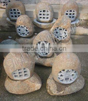 Natural stone lawn lamps