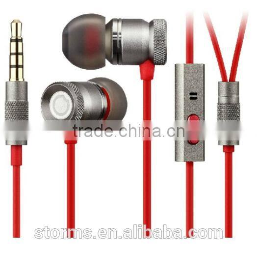 In-ear stereo earphone&earbuds with metal micro from china factory