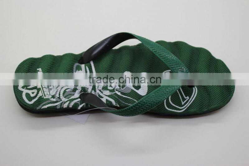 textured EVA foam green soft flip flops