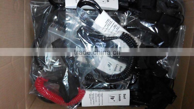 surfboard coil leash black color with high durability surf leash