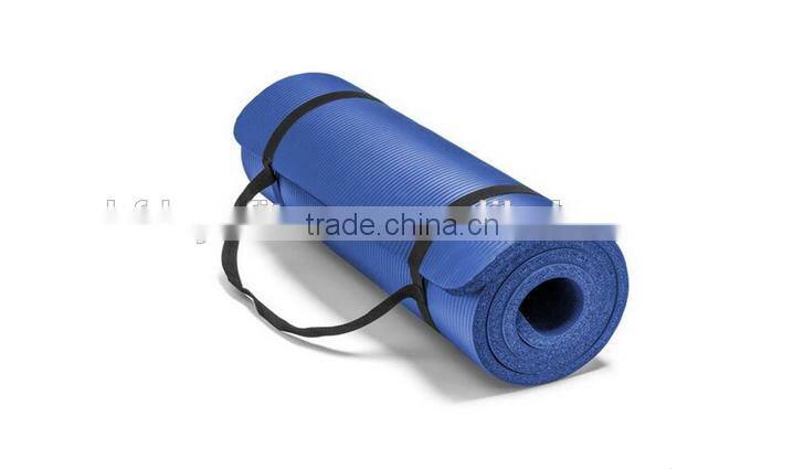 High Density NBR Exercise Yoga Mat with Carry Strap for Gymnastic Fitness