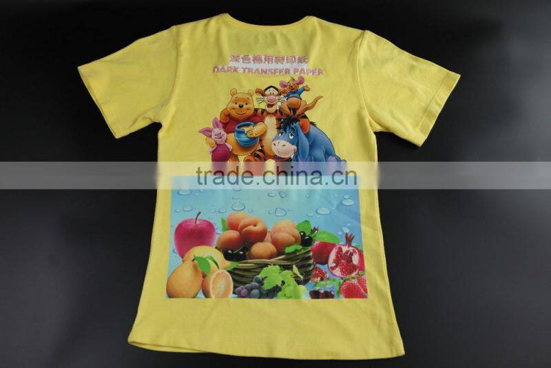 Dark t shirt transfer paper for 100% cotton/transfer paper for inkjet printer/transfer paper for cotton/transfer paper