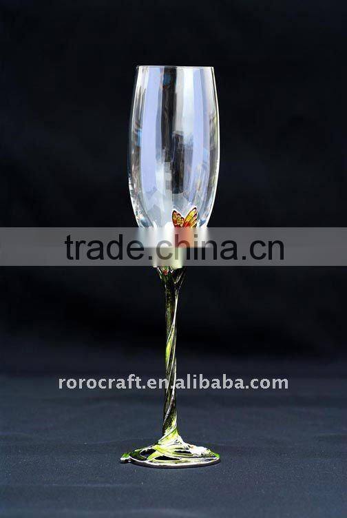 pewter design wedding champagne flute