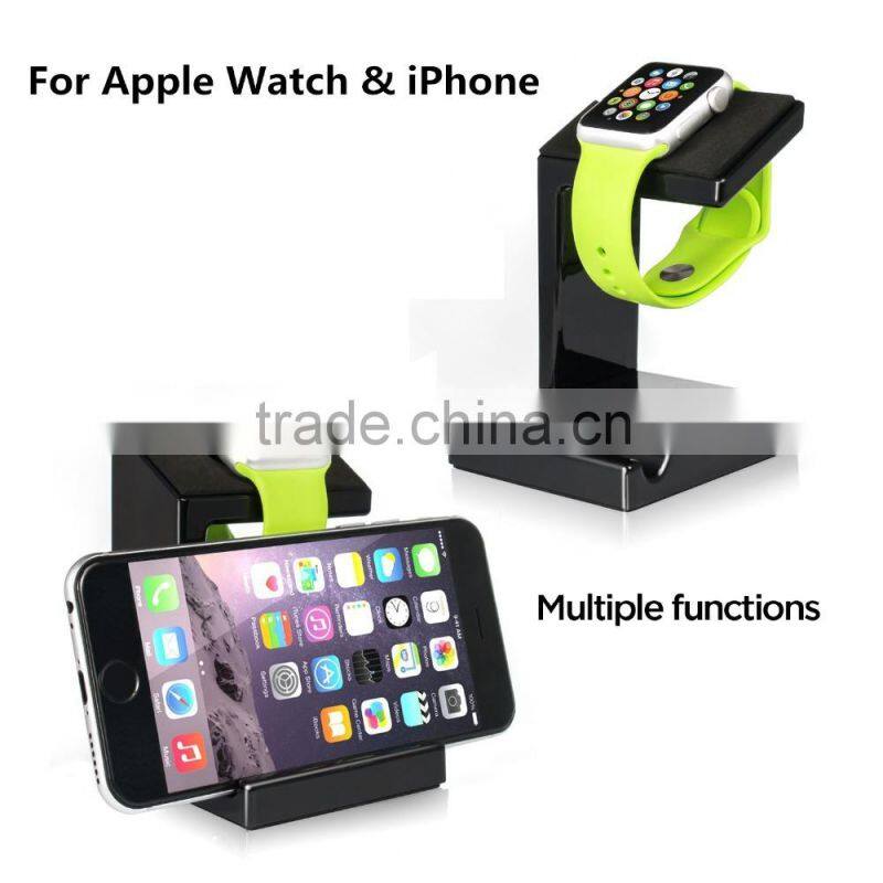 plastic stand holder for apple watch, 2 in 1 charging dock station for iphone/apple watch