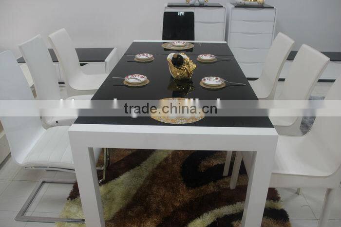 high gloss extandable morden MDF dining table