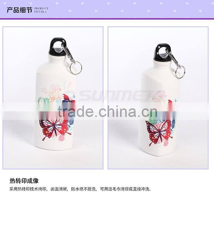 Wholesale sublimation 600ml blank sport aluminum custom printed water bottles