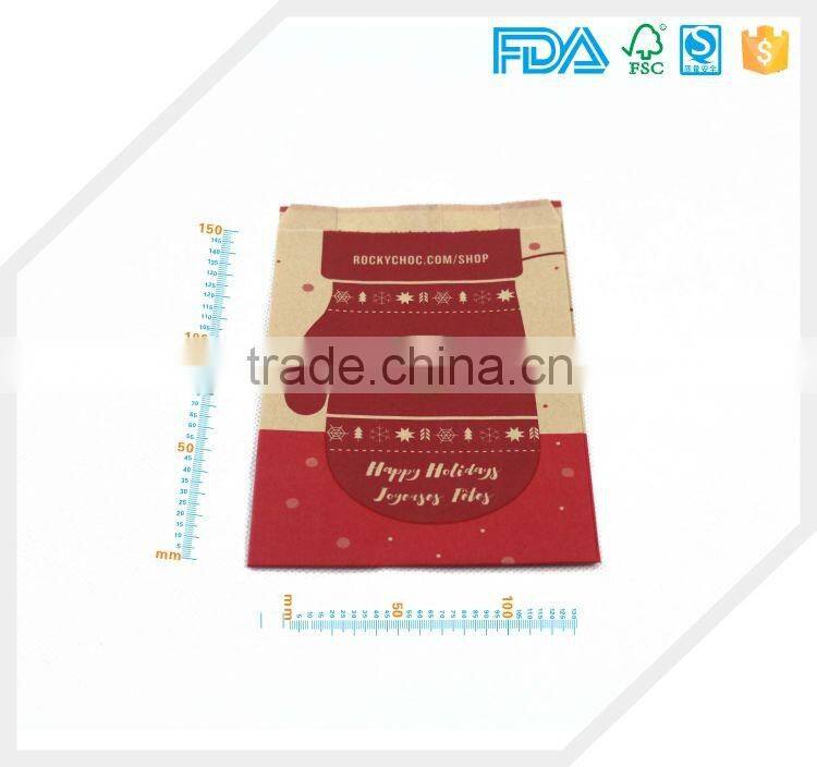 Wholesale Eco friendly food grade greaseproof kraft paper bag for bread packaging