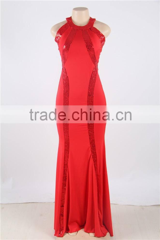 Latest fashion adult women long style sexy cutout full size floor length red prom dress