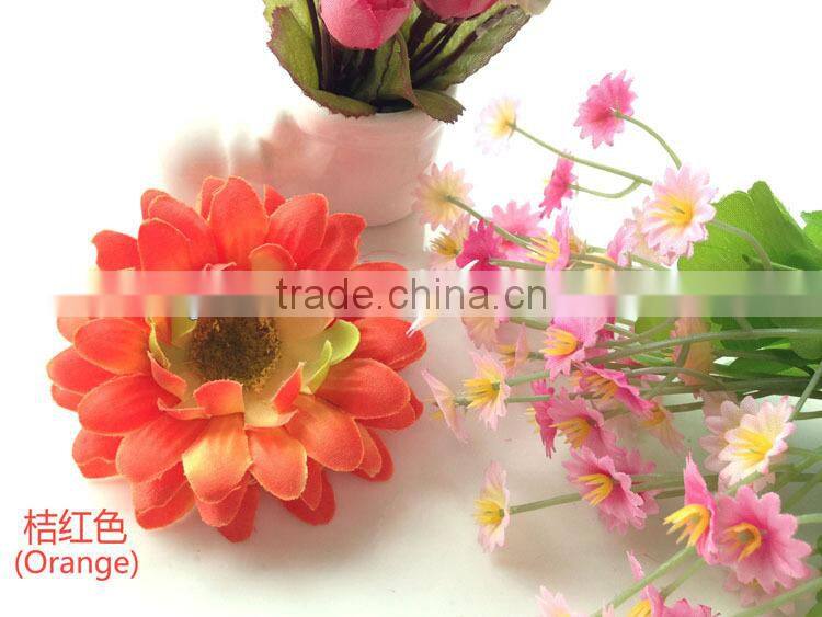 Hawaii Orange Artificial Gerbera Daisy Hair Flower Cute Chrysanthemum Flower