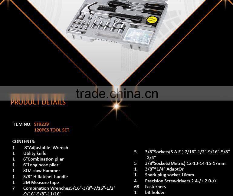 120Pcs Household Use Multifunction Tool Set,Mechanical-Tools-Names