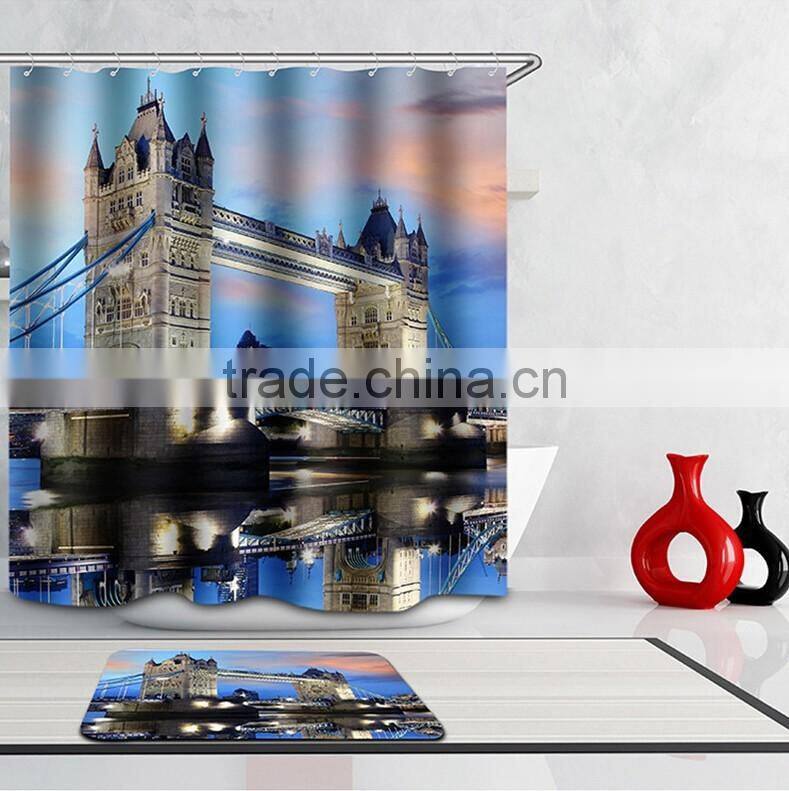 3D printed plain up in the air mould proof shower curtain for home or hotel