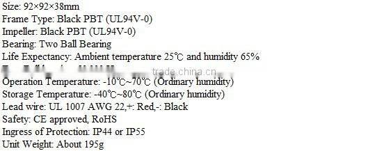 EC 220V 92*92*38mm high performance axial fan for welder machine product