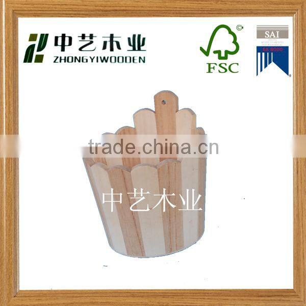China supply FSC fancy design wooden bucket