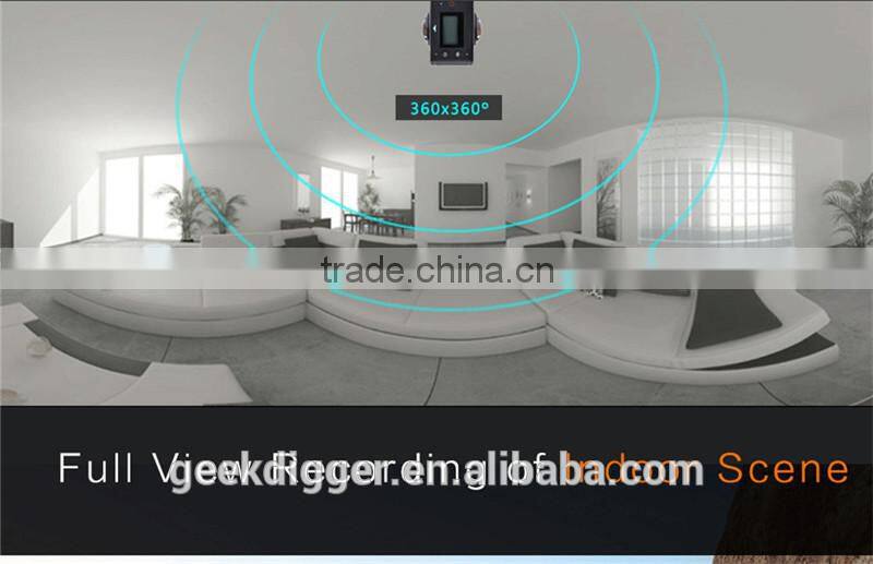 Digital Camera 360 Degree with dual lens 220 Degree Fisheye with HD 960P/30fps AMK200S 8.0MP WiFi Action Camera