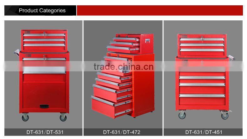 metal drawers red plastic tool cabinet DT-631+DT-472