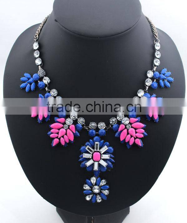 New Leaf Flower Resin Vintage Choker Pendant Statement Necklace Women Necklaces & Pendants Fashion Necklaces for Women 2014