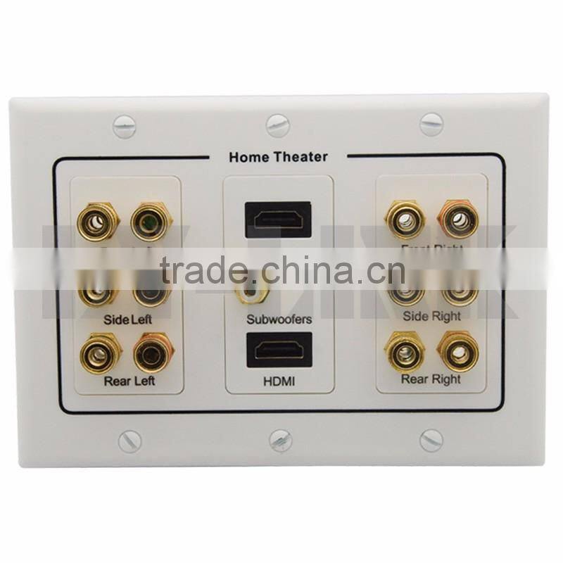 6.1 Surround Speaker sound box Wall Banana Post Face Plate with 2 HDMI Ports support DIY