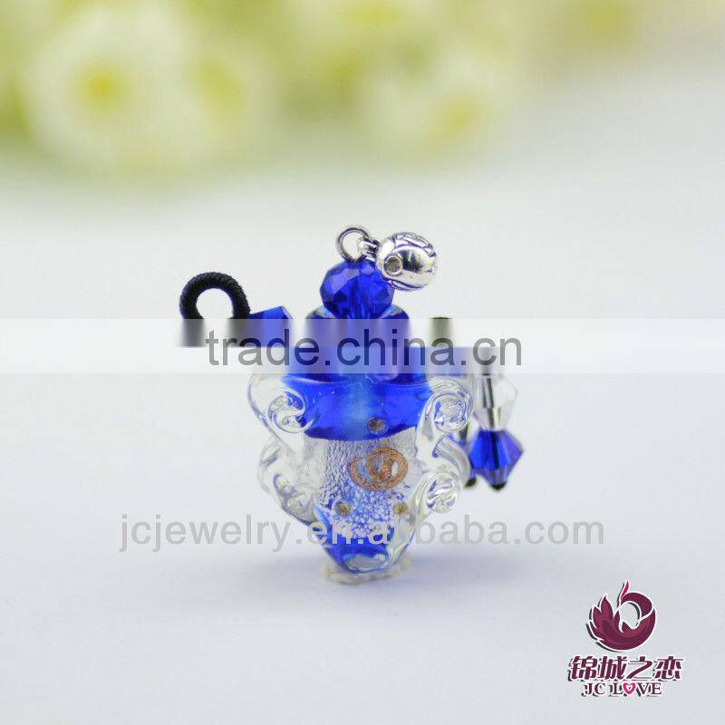 murano glass Bottle wish jewellery Semi-finished Pendant necklace for rose