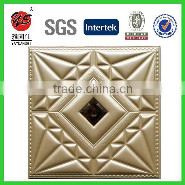 2016 European artistic 3D PU leather covering wall panel ceiling panel, 3D leather wall panel
