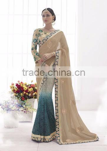 Green Net Lehenga Saree