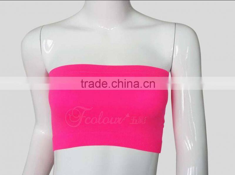 Top quality seamless strapless tube bra