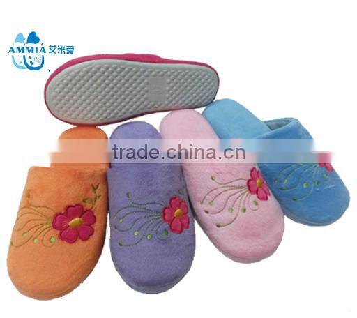 OEM Lady woman winter terry warm soft TPR cheap gift slippers