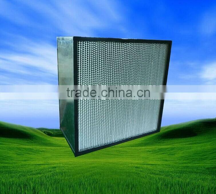 Air filter high quality H13/H14 clean roon mini pleat panel hepa air filter