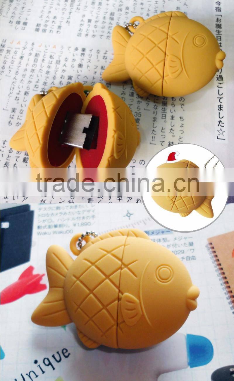 safety silicone fish usb flash drive for computer portable usb flash drive