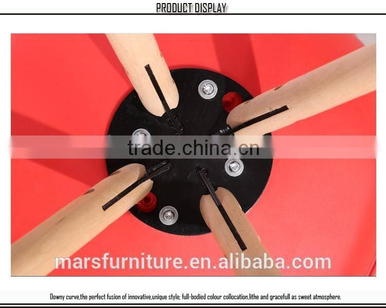 Colorful plastic wood design legs french dining chair