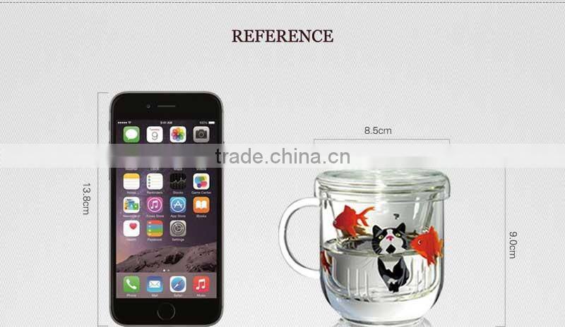 wholesale 400ml high borosilicate handmade glass cup with lid